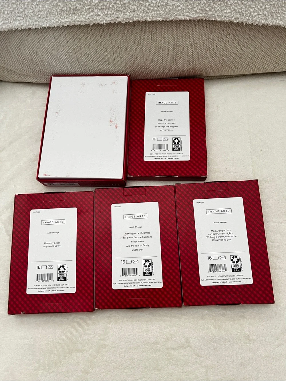 Lot of Five Christmas Holiday Cards 16 count in each box